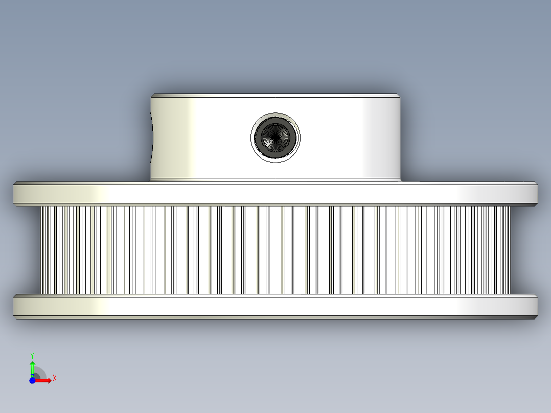 2GT滑轮，BF型，60齿，外径42毫米；6mm和10mm皮带宽度；6毫米、8毫米、10毫米和12毫米孔径前视图