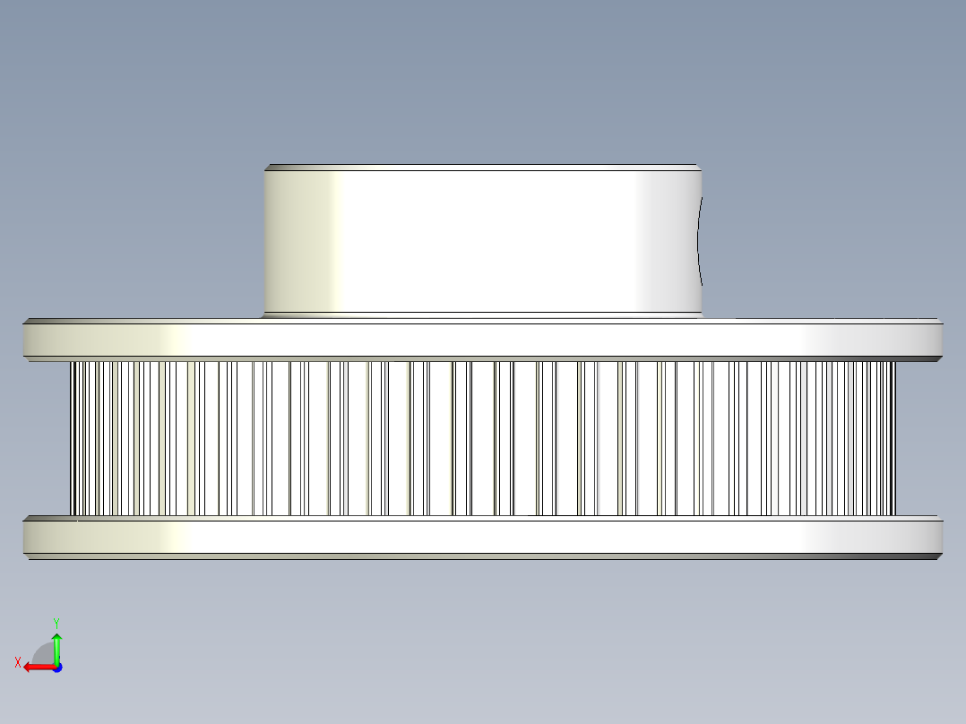 2GT滑轮，BF型，60齿，外径42毫米；6mm和10mm皮带宽度；6毫米、8毫米、10毫米和12毫米孔径后视图