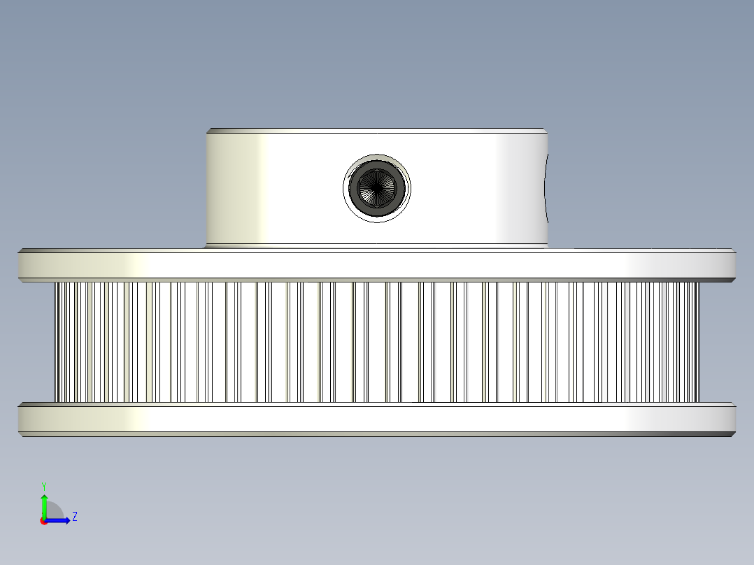 2GT滑轮，BF型，60齿，外径42毫米；6mm和10mm皮带宽度；6毫米、8毫米、10毫米和12毫米孔径左视图