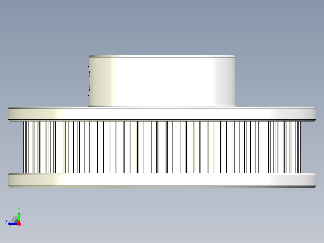 2GT滑轮，BF型，60齿，外径42毫米；6mm和10mm皮带宽度；6毫米、8毫米、10毫米和12毫米孔径右视图