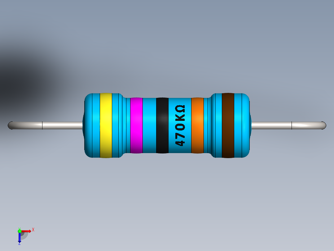 电容器 二极管 电阻器-Resistor 470K Ohm 1 Watt俯视图