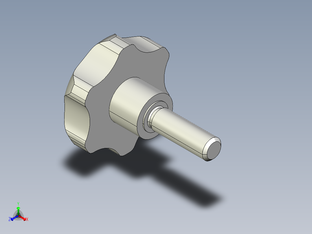星型把手EK-3D多系列多零件图纸模型主视图