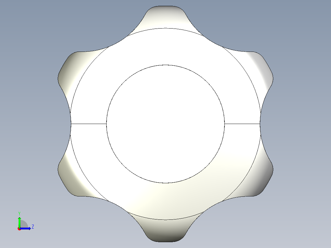 星型把手EK-3D多系列多零件图纸模型左视图