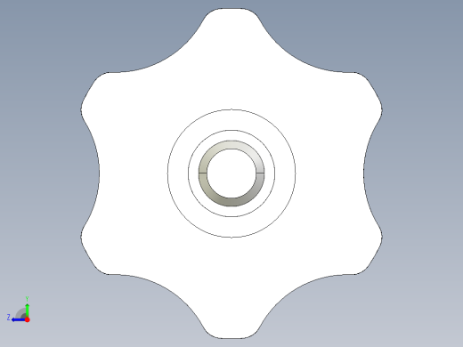 星型把手EK-3D多系列多零件图纸模型右视缩略图