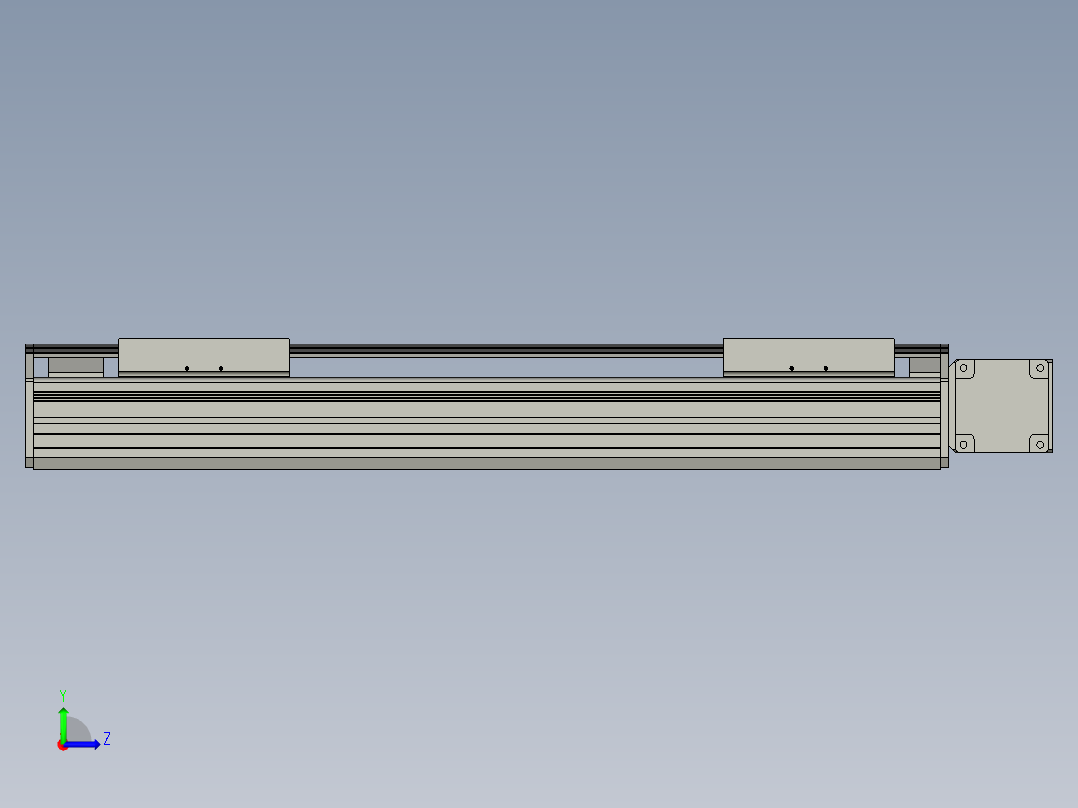 直线模组WG-LHB12-S350-R(B)设计图纸左视图