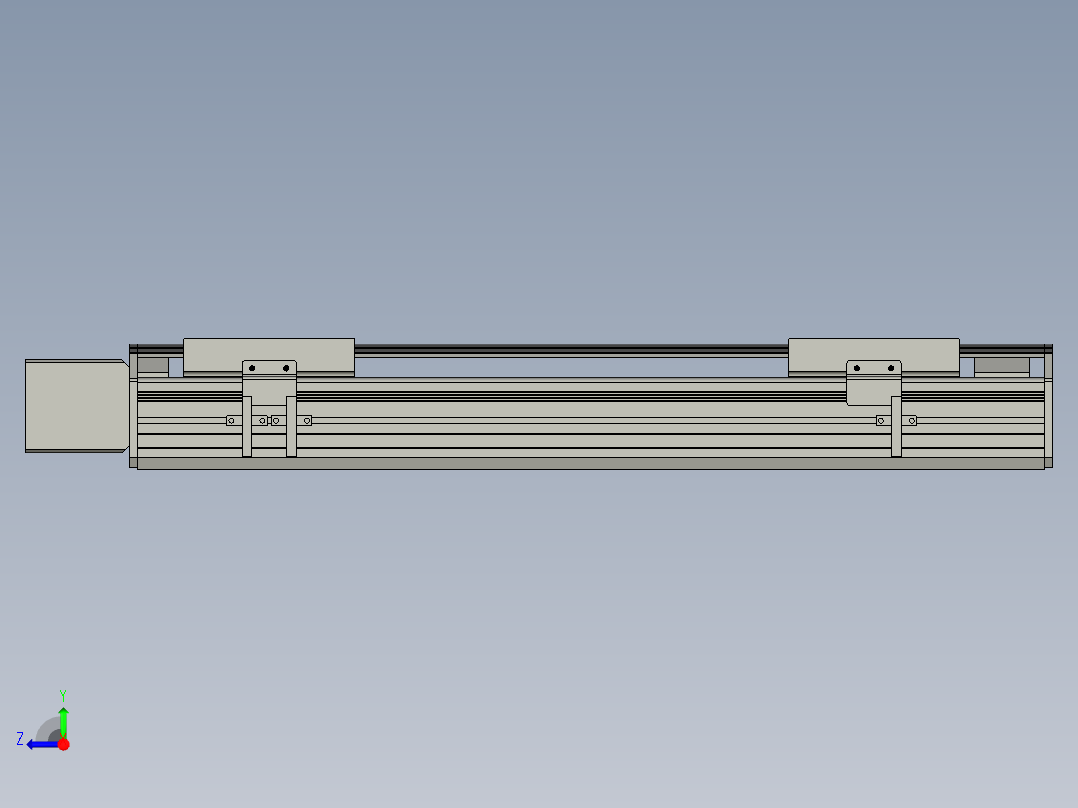 直线模组WG-LHB12-S350-R(B)设计图纸右视图