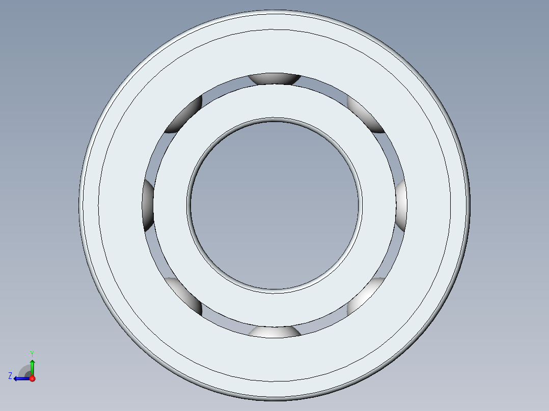 深沟球轴承6001-2Z[GB／T 276-94]右视图