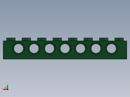 乐高机械组积木（横梁）-4200546 - 3702 Dark Green Technic Brick 1 x 8 with Holes后视缩略图