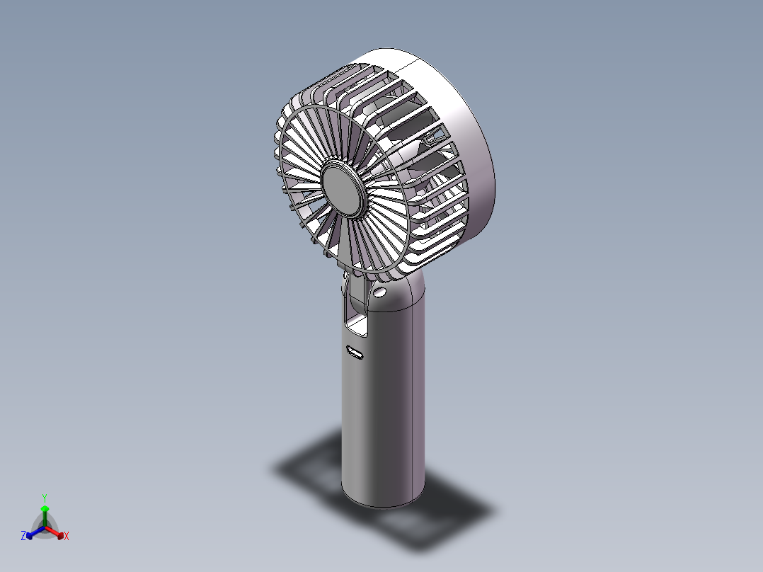 手持小风扇正等轴测图