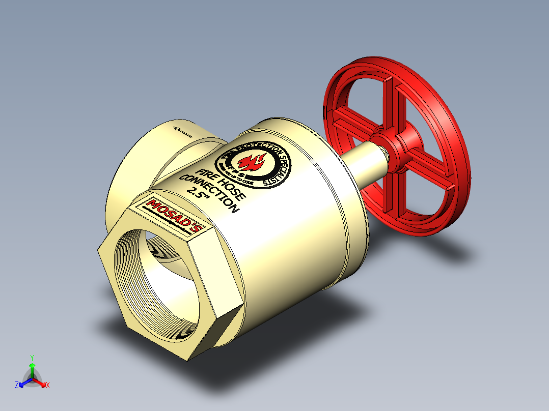 消防软管接头正等轴测图