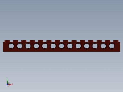 乐高机械组积木（横梁）-4173800 - 32018 Bright Red Technic Brick 1 x 14 with Holes前视缩略图