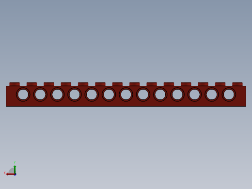 乐高机械组积木（横梁）-4173800 - 32018 Bright Red Technic Brick 1 x 14 with Holes后视缩略图