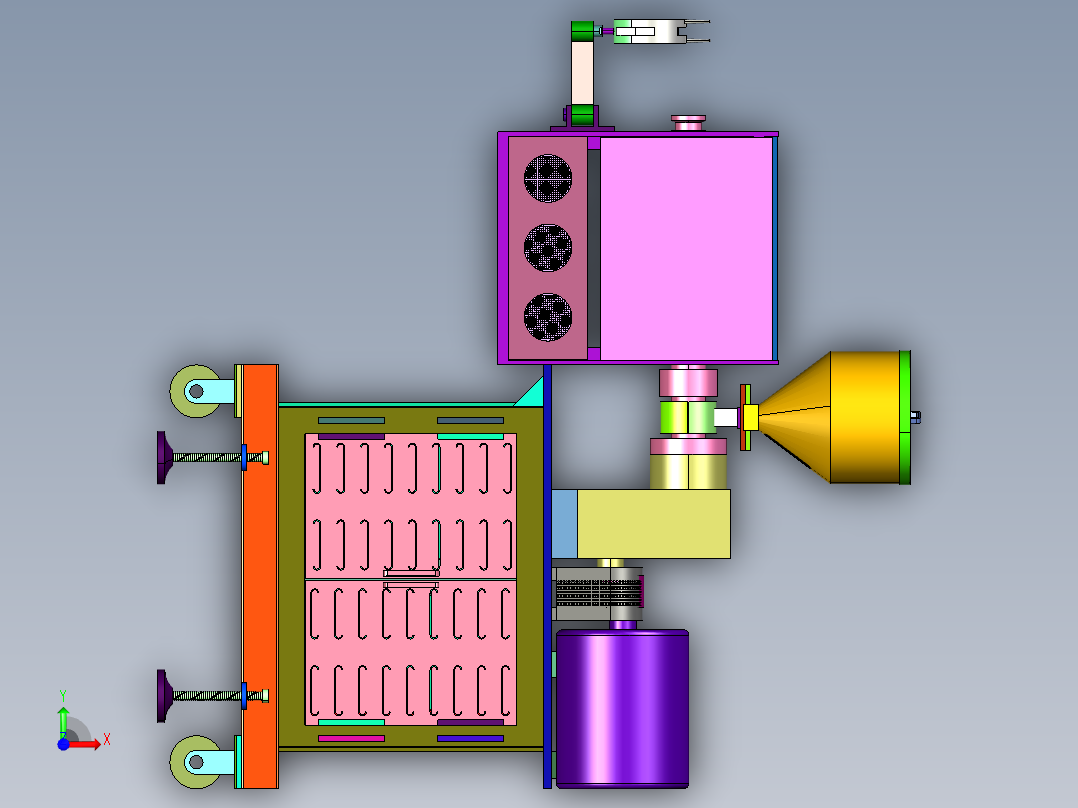 注塑拌料混合喂料机前视图
