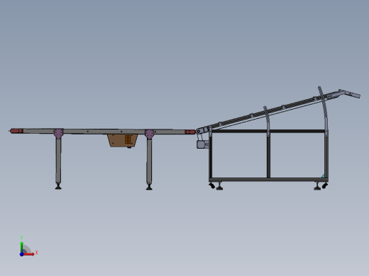 斜坡式快递输送带sw18可编辑前视缩略图