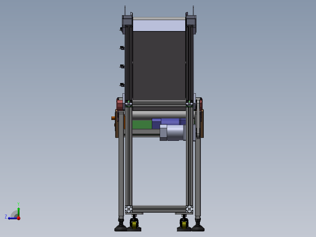 斜坡式快递输送带sw18可编辑右视图