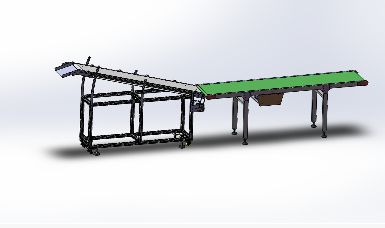 斜坡式快递输送带sw18可编辑
