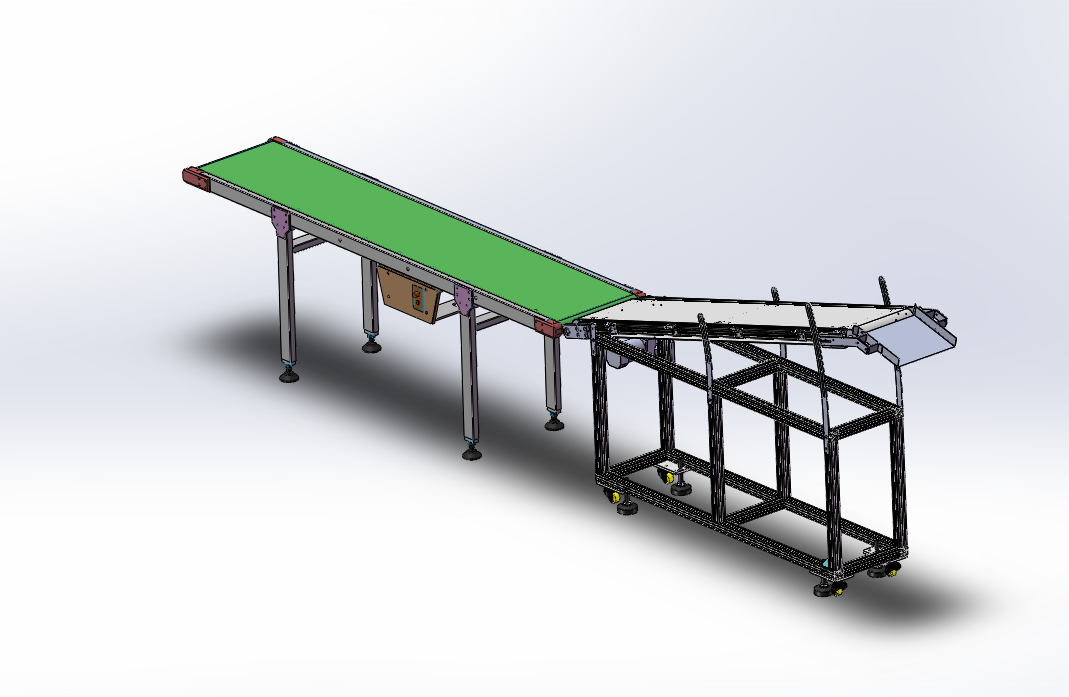 斜坡式快递输送带sw18可编辑