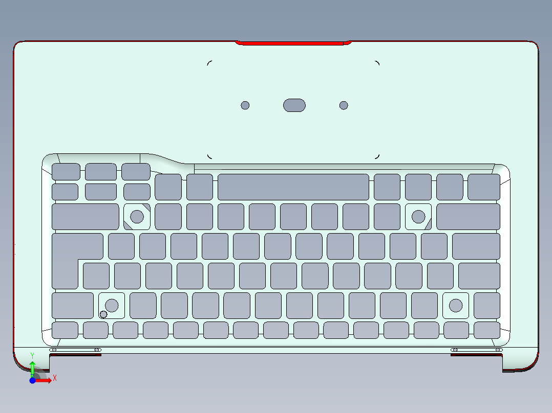 全铣件铣外围C角UG编程程序模型前视图