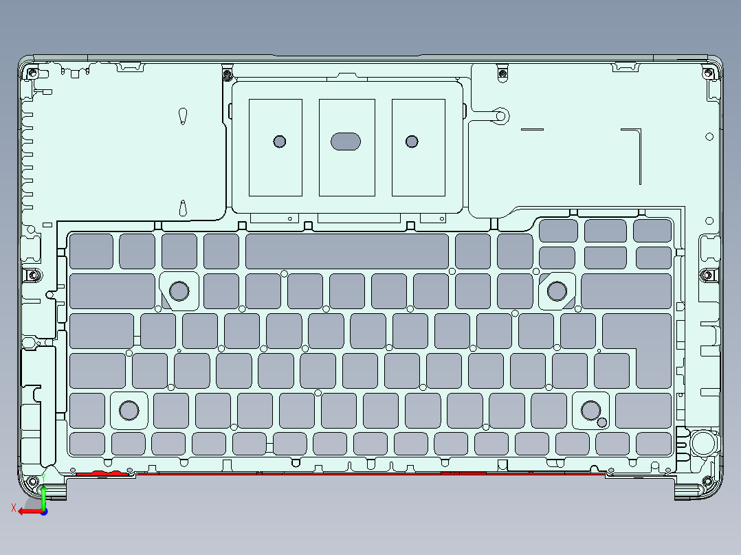 全铣件铣外围C角UG编程程序模型后视图