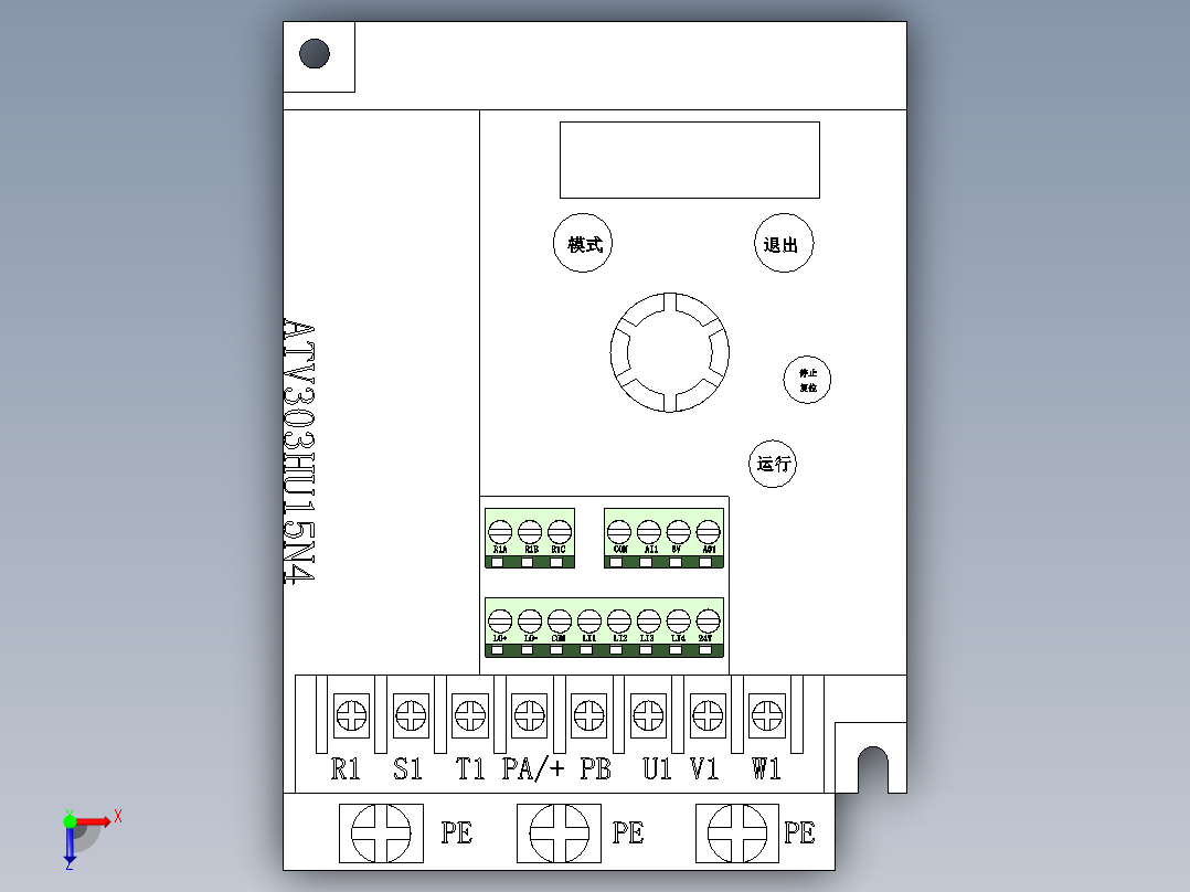 施耐德电气 ATV303HU15N4俯视图