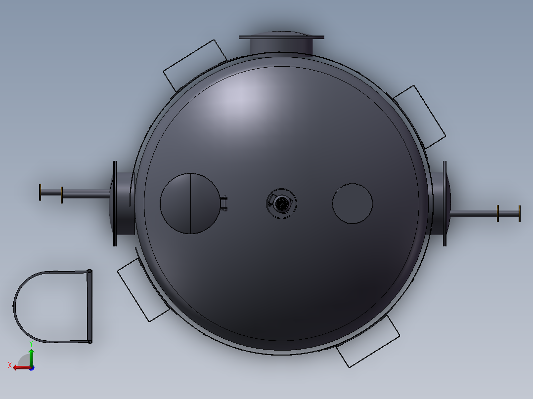 立式储油罐后视图