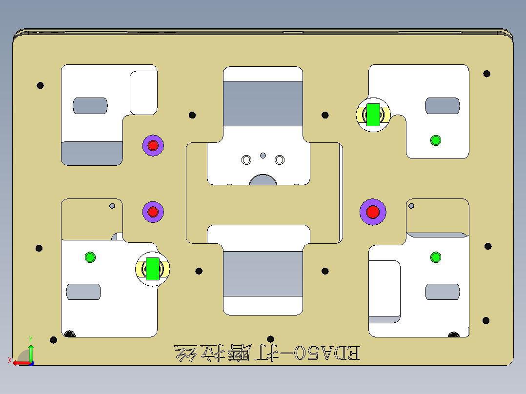EDA50-笔记本CNC工装夹具三维模型打磨拉丝验证治具-190111后视图