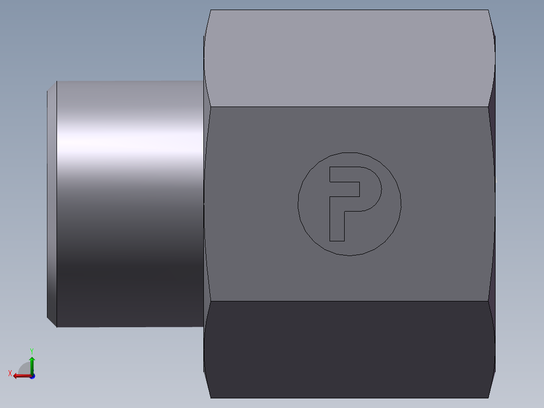 直通内螺纹接头、5DB22-08后视图