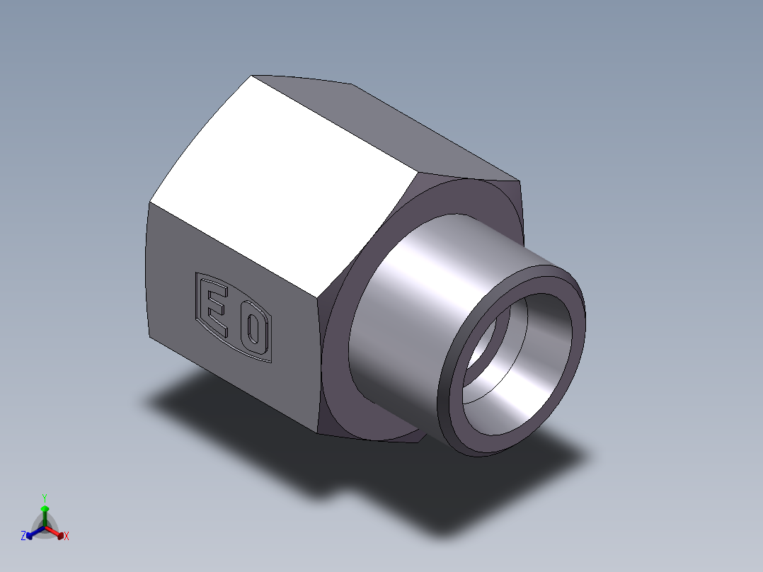 直通内螺纹接头、5DB22-08正等轴测图