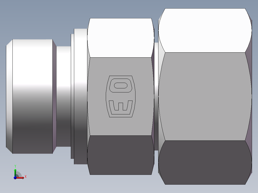 直通公制螺纹组合接头、2MD-27-30WD前视图