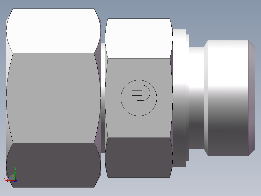 直通公制螺纹组合接头、2MD-27-30WD后视图