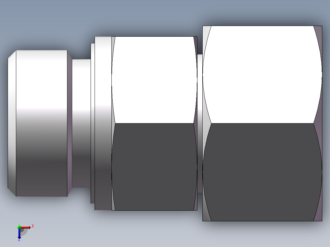 直通公制螺纹组合接头、2MD-27-30WD俯视图