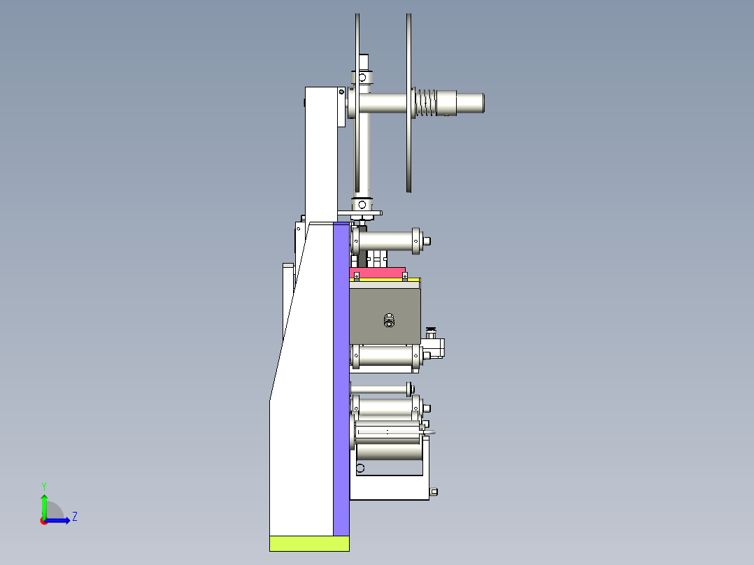 一款12工位的手机充电器贴膜机构左视图