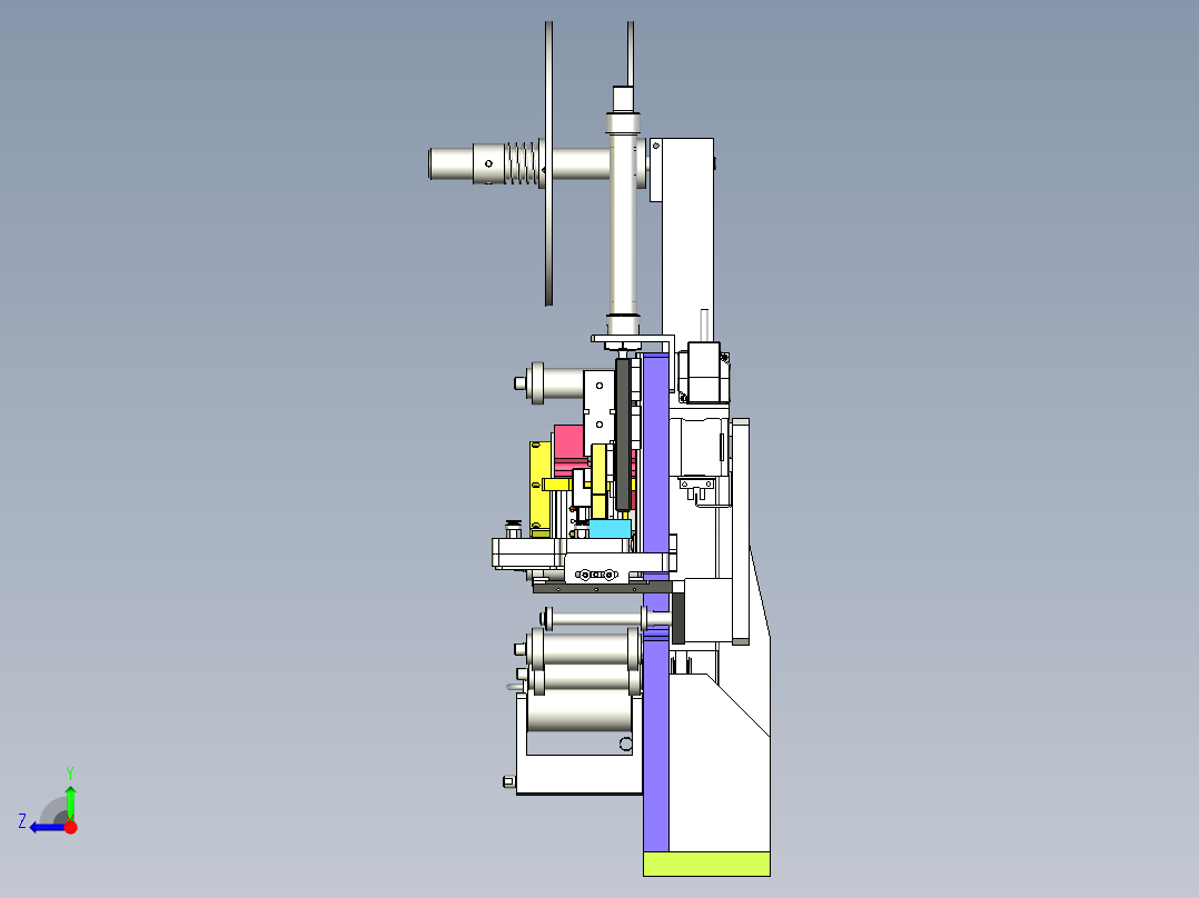 一款12工位的手机充电器贴膜机构右视图