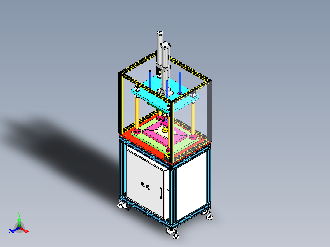 压力阀阀嘴压盖组装机正等轴测图