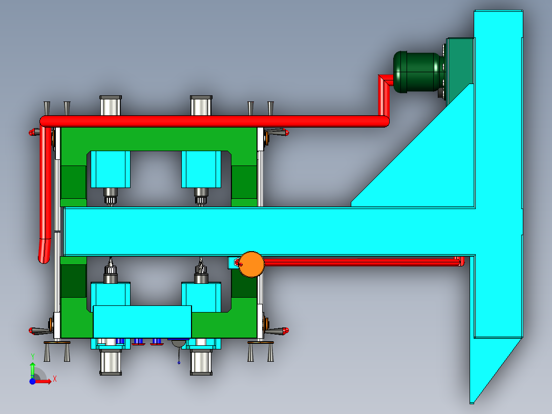 玻璃自动化双面打孔机前视图