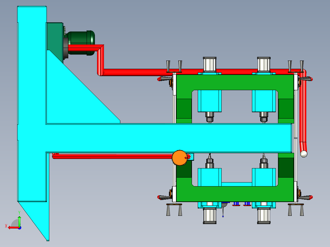 玻璃自动化双面打孔机后视图