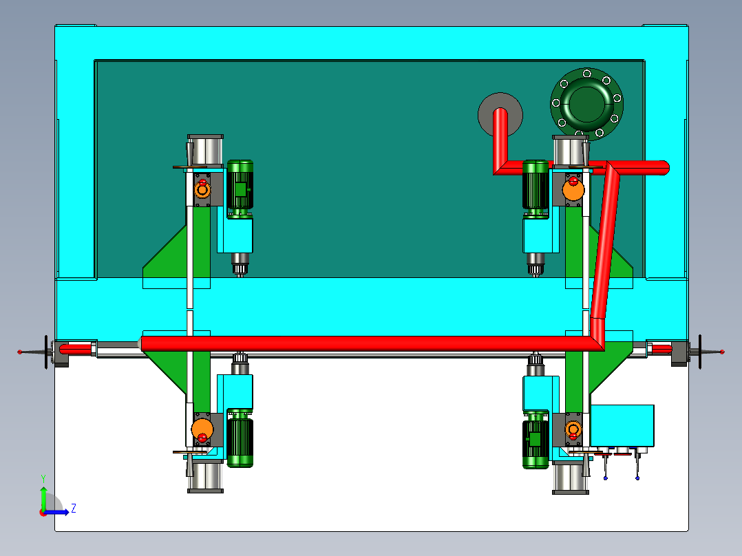 玻璃自动化双面打孔机左视图