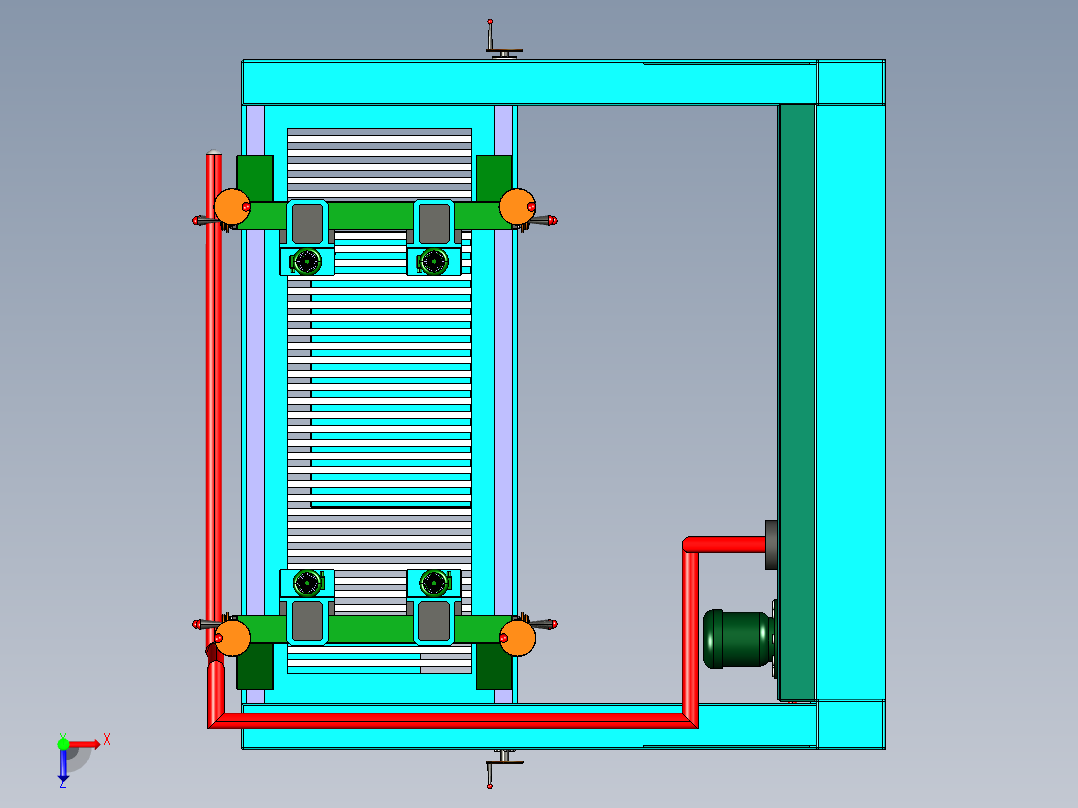 玻璃自动化双面打孔机俯视图