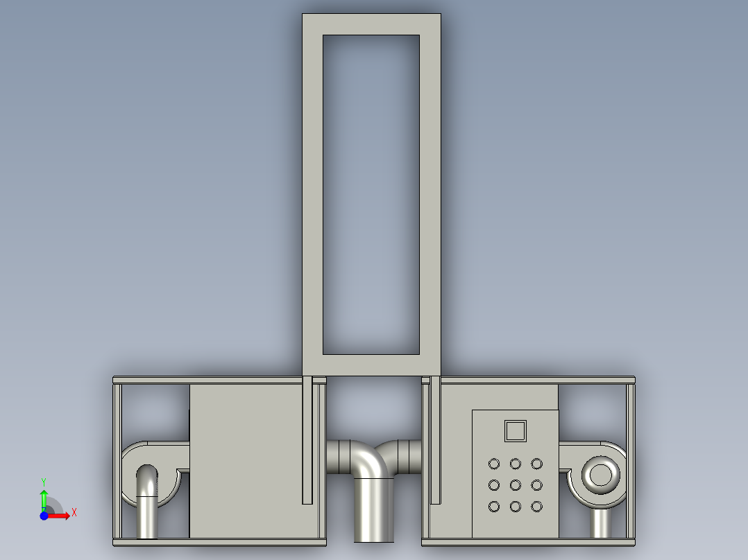 隧道加热系统装配体前视图