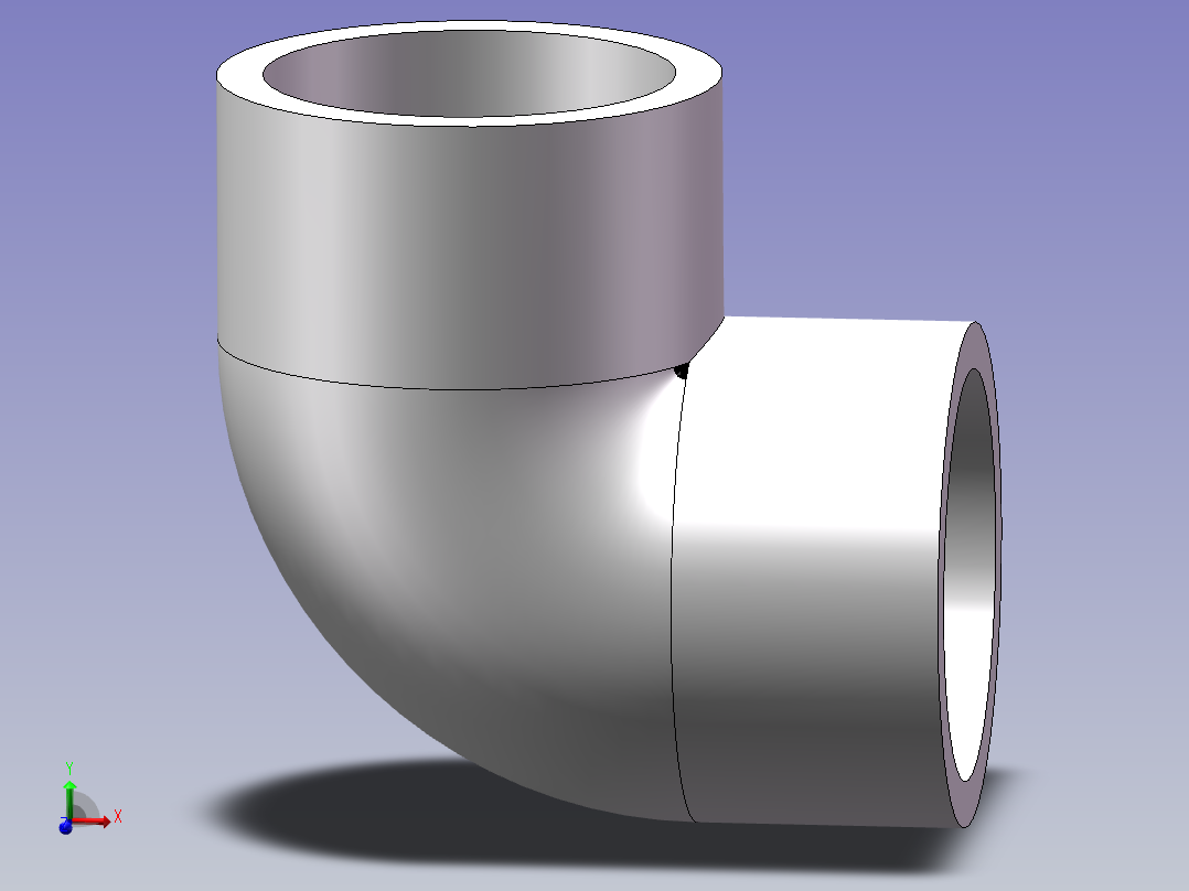 90_ELBOW_DN32_PN10_U-PVC主视图