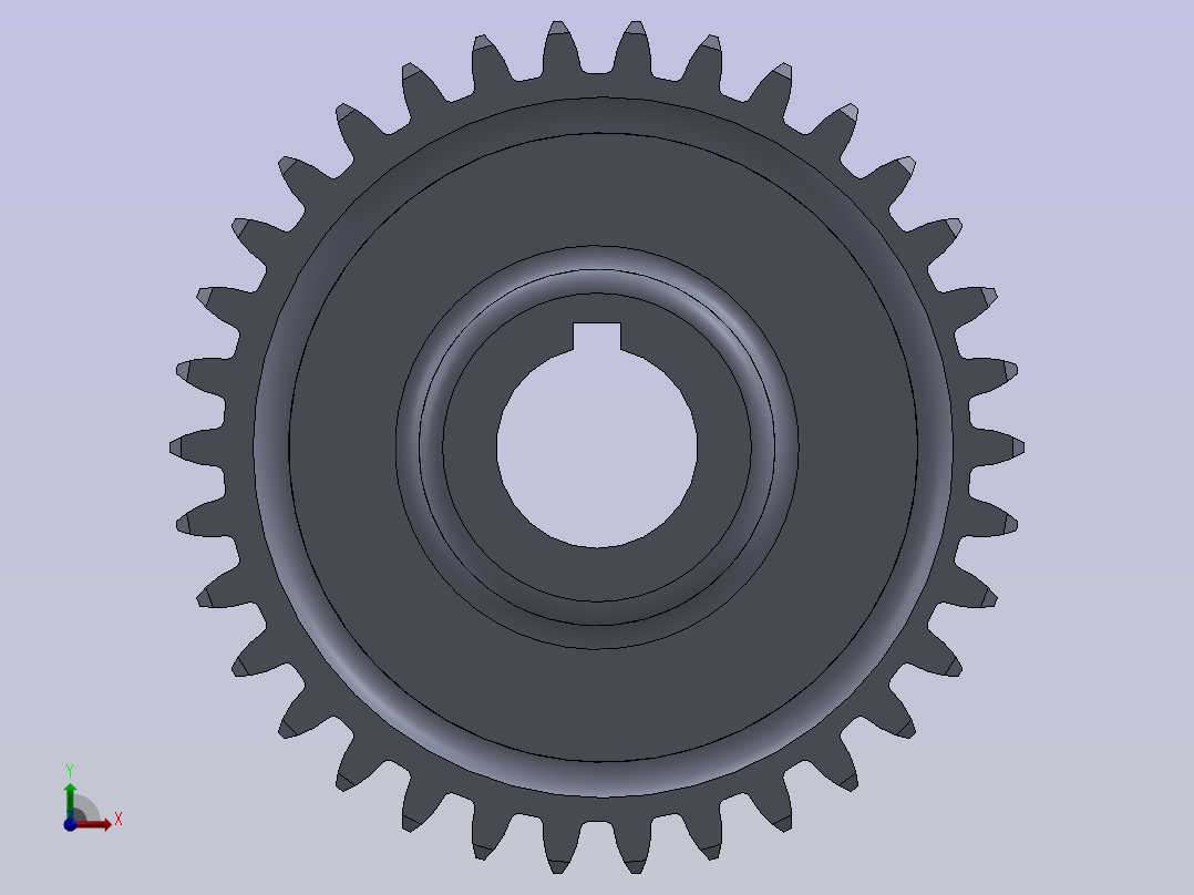 方程设计的齿轮与螺母前视图