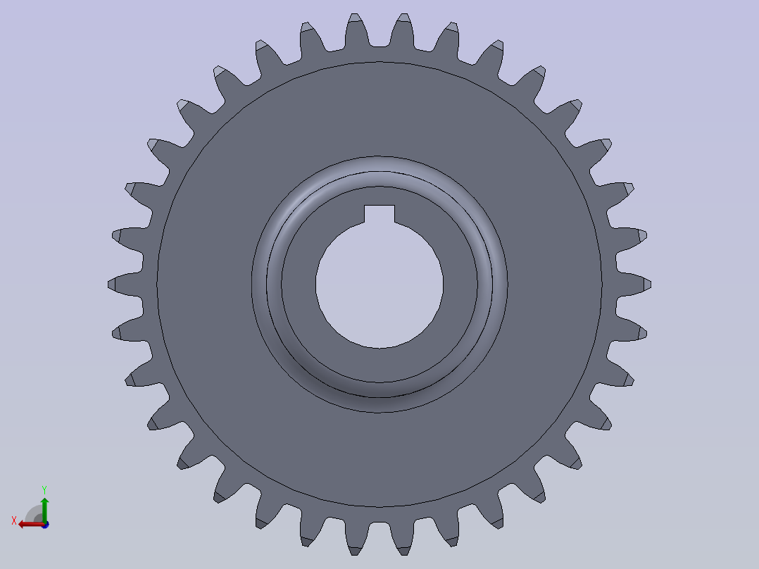 方程设计的齿轮与螺母后视图