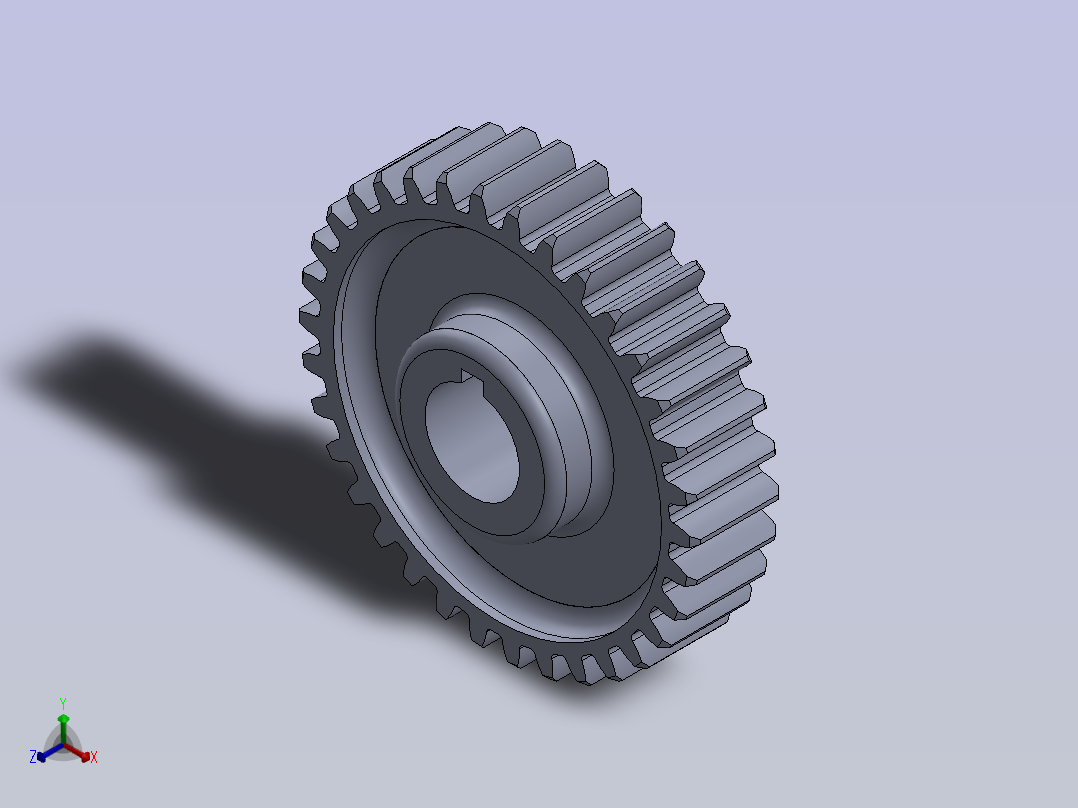 方程设计的齿轮与螺母正等轴测图