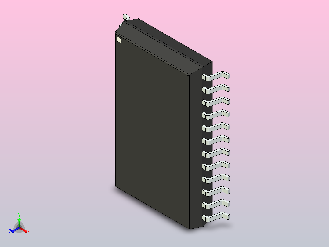 106x SOIC 封装（小外形集成电路）SOIC127P1200X280-24N正等轴测图