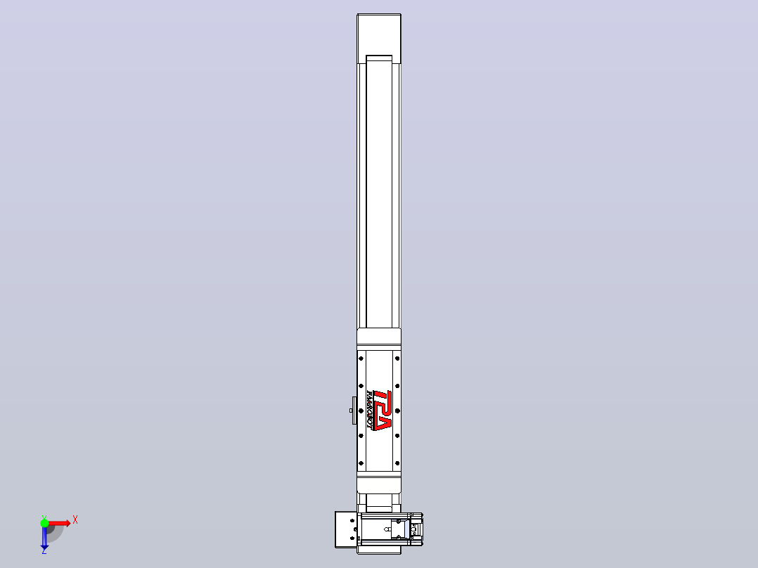 伺服电机集成皮带传动直线执行器TPA-OCB-80-140-L450-LU-P40-N3俯视图