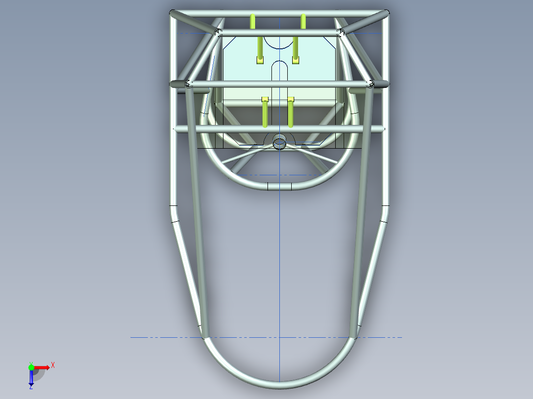 大学生方程式赛车设计（传动及最终传动系统设计）俯视图