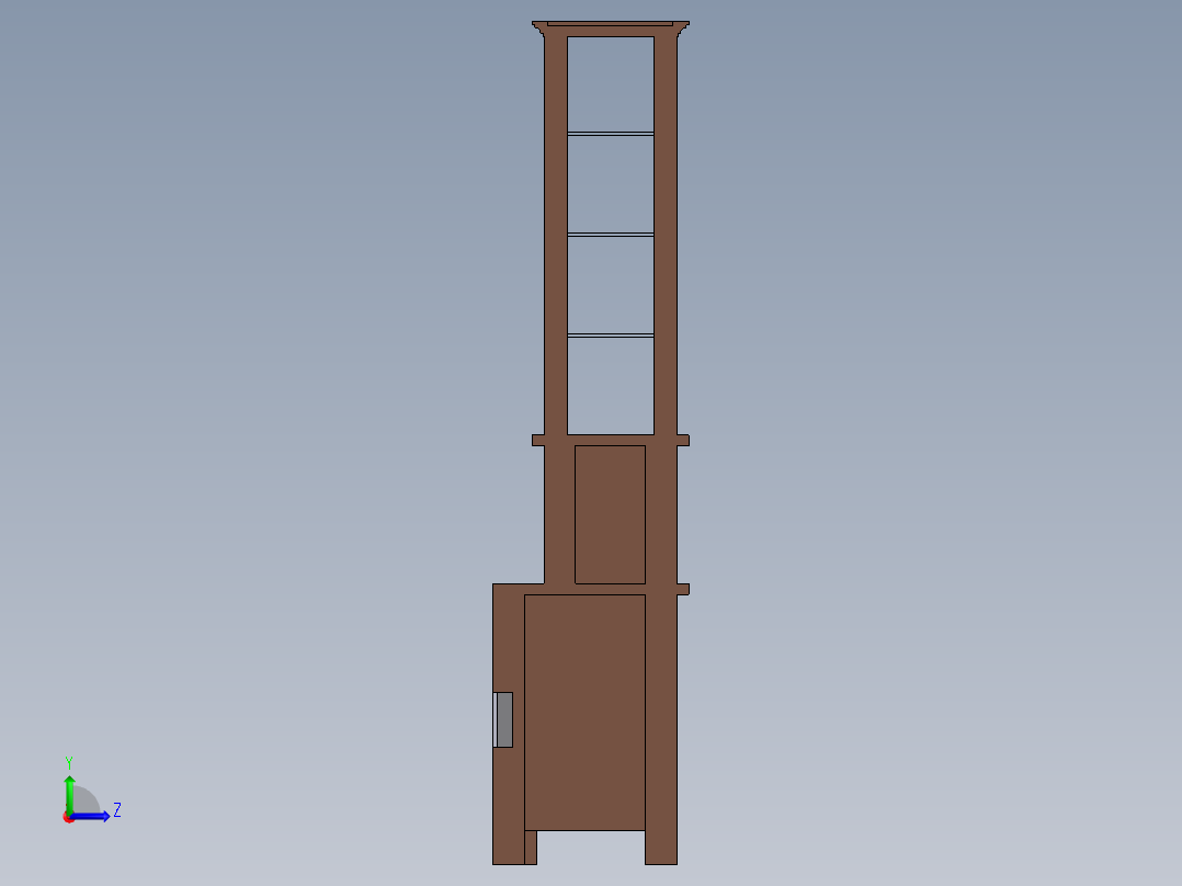 小厨房和一个接待桌左视图