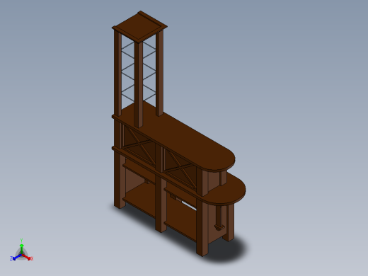 小厨房和一个接待桌正等轴测缩略图