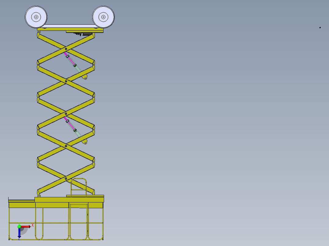 路灯维修升降机俯视图