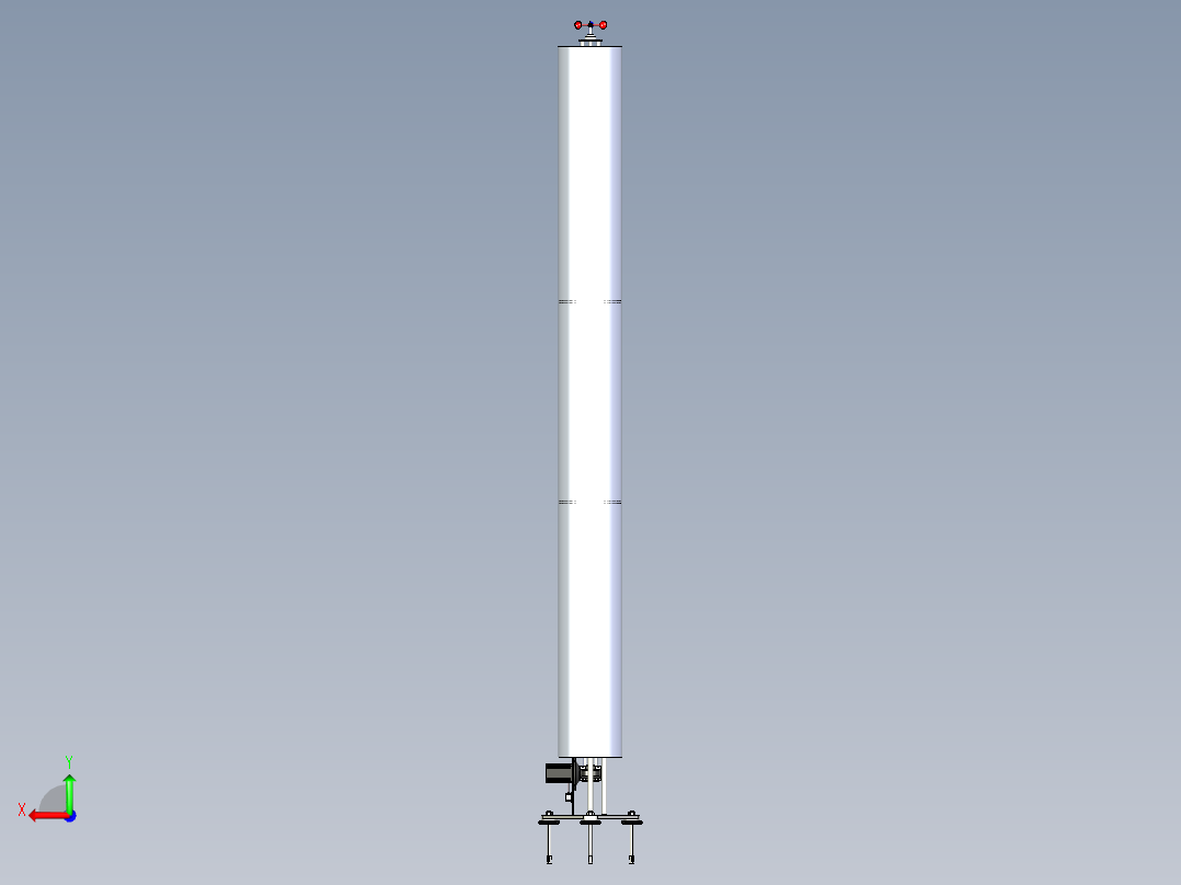 无叶风力发电机后视图